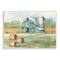 Stupell Industries Contemporary Blue Farm Barn Hay Bails Empty Field Wall Plaque